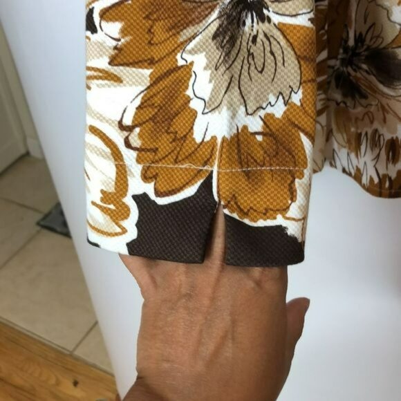 Liz & Me Long Sleeve Brown & White Floral Jacket 2X (22/24) PLUS SIZE - Picture 6 of 8